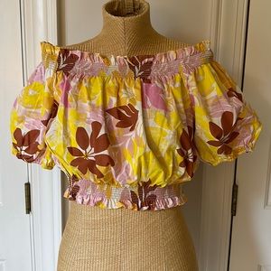 Xirena Floral Cropped Blouse